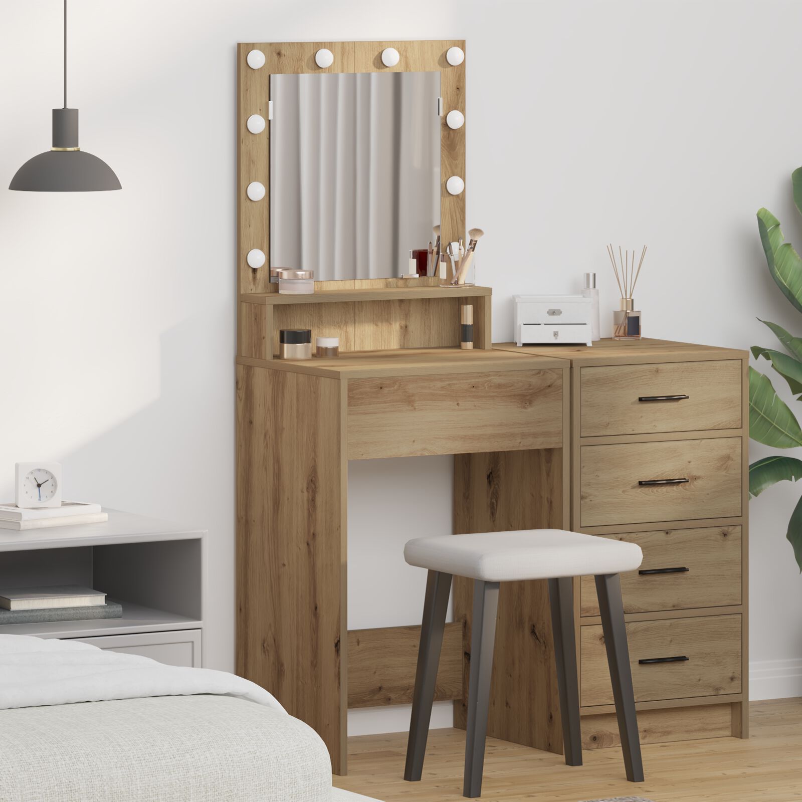 vidaXL Artisan kaptafel eiken 50 x 41 x 135 cm Materiaal hout