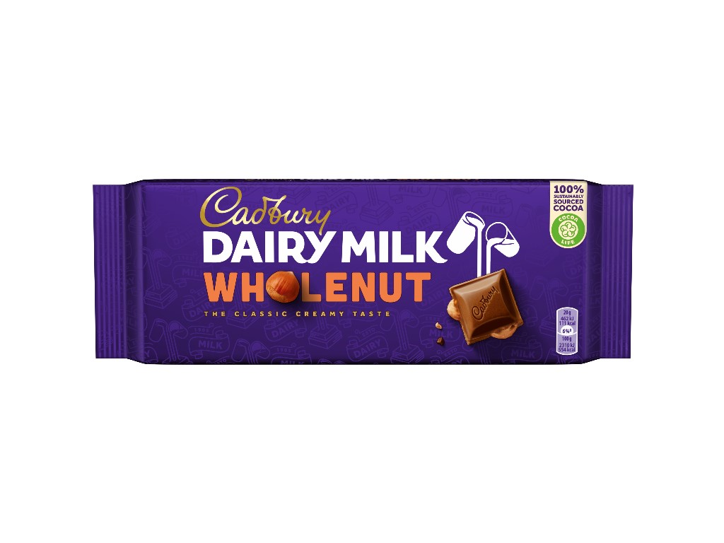 CHOCOLATE DE LEITE CADBURY DAIRY MILK WHOLENUT 180 G