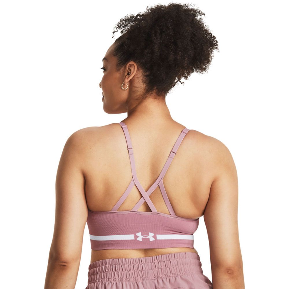 Under Armour SEAMLESS LOW LONG - Brassière Femme rose