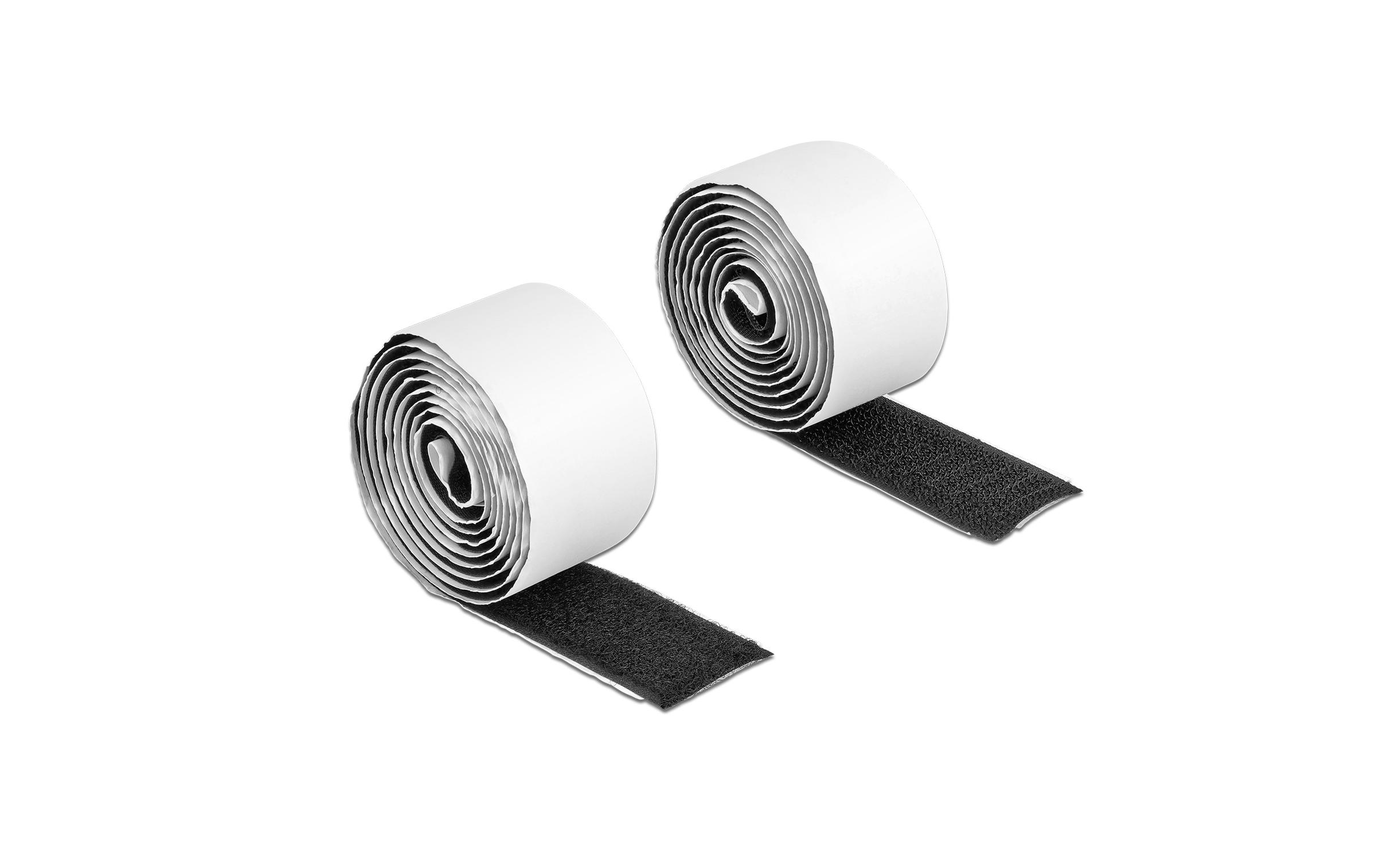 Klettband-Rolle 1 m x 25 mm Haft und Flauschband SchwarzKlettband selbstklebend mit Haft- und Flauschband L 1 m x B 25 mm Schwarz