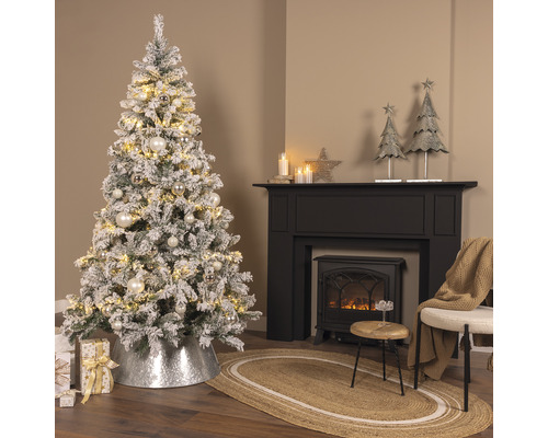 Kunstkerstboom, dennenboom Lafiora, besneeuwd, H 215 cm, groen en wit