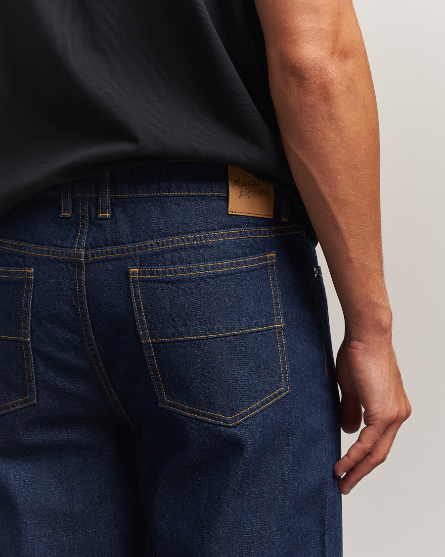 Maison Kitsuné Straight Fit Japanese Denim Jeans Indigo
