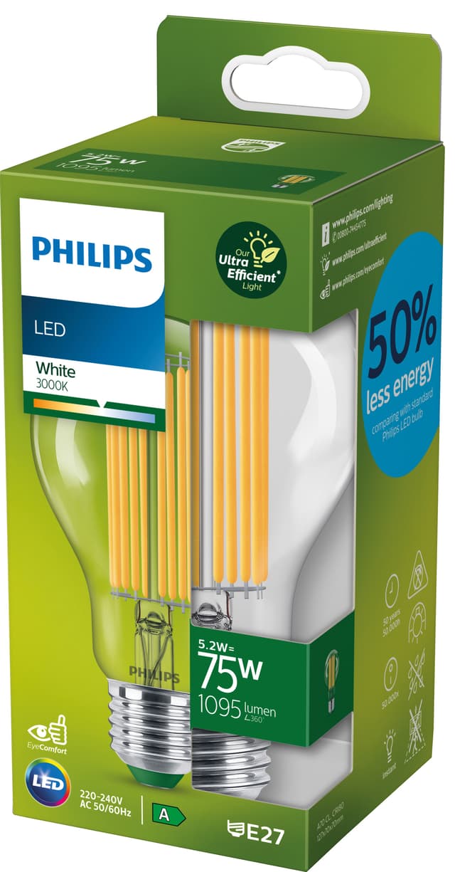 Philips LED-pære 5.2W E27
