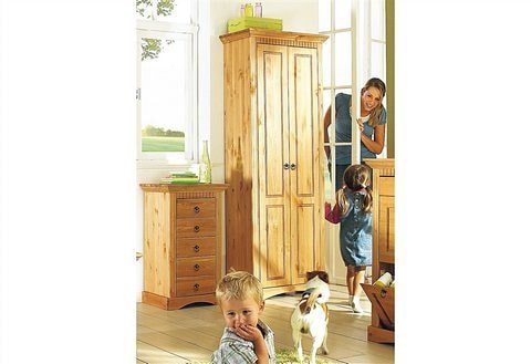 Home affaire Garderobenschrank »Rustic« aus massiver Kiefer, Breite 71 cm, Kassettenoptik
