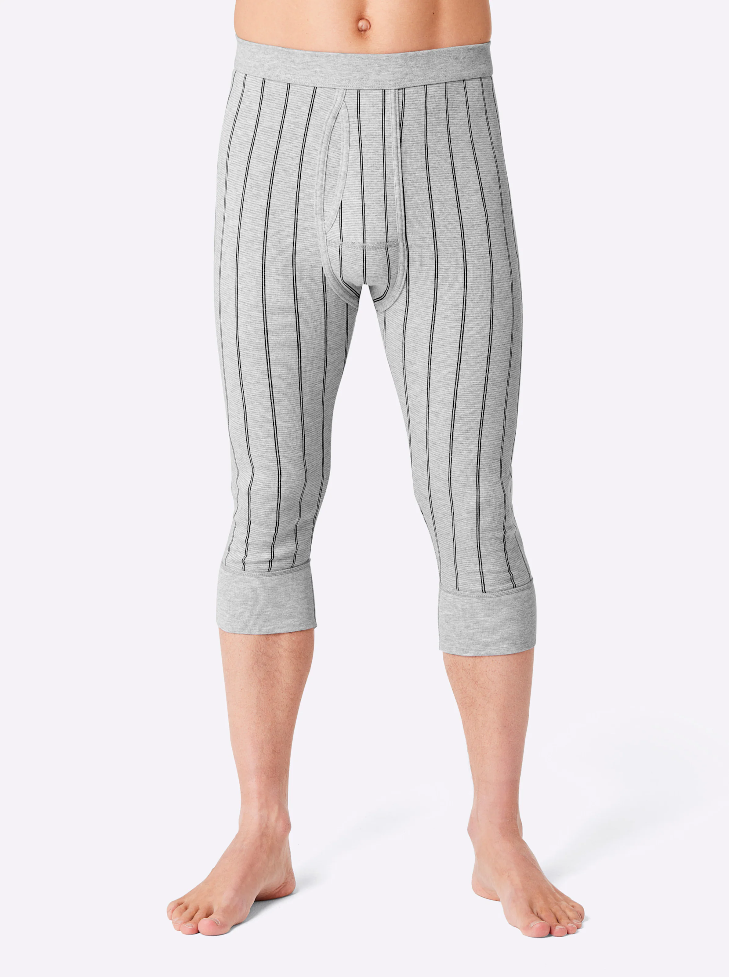 wäschepur men Hose 3/4-lang in anthrazit + grau