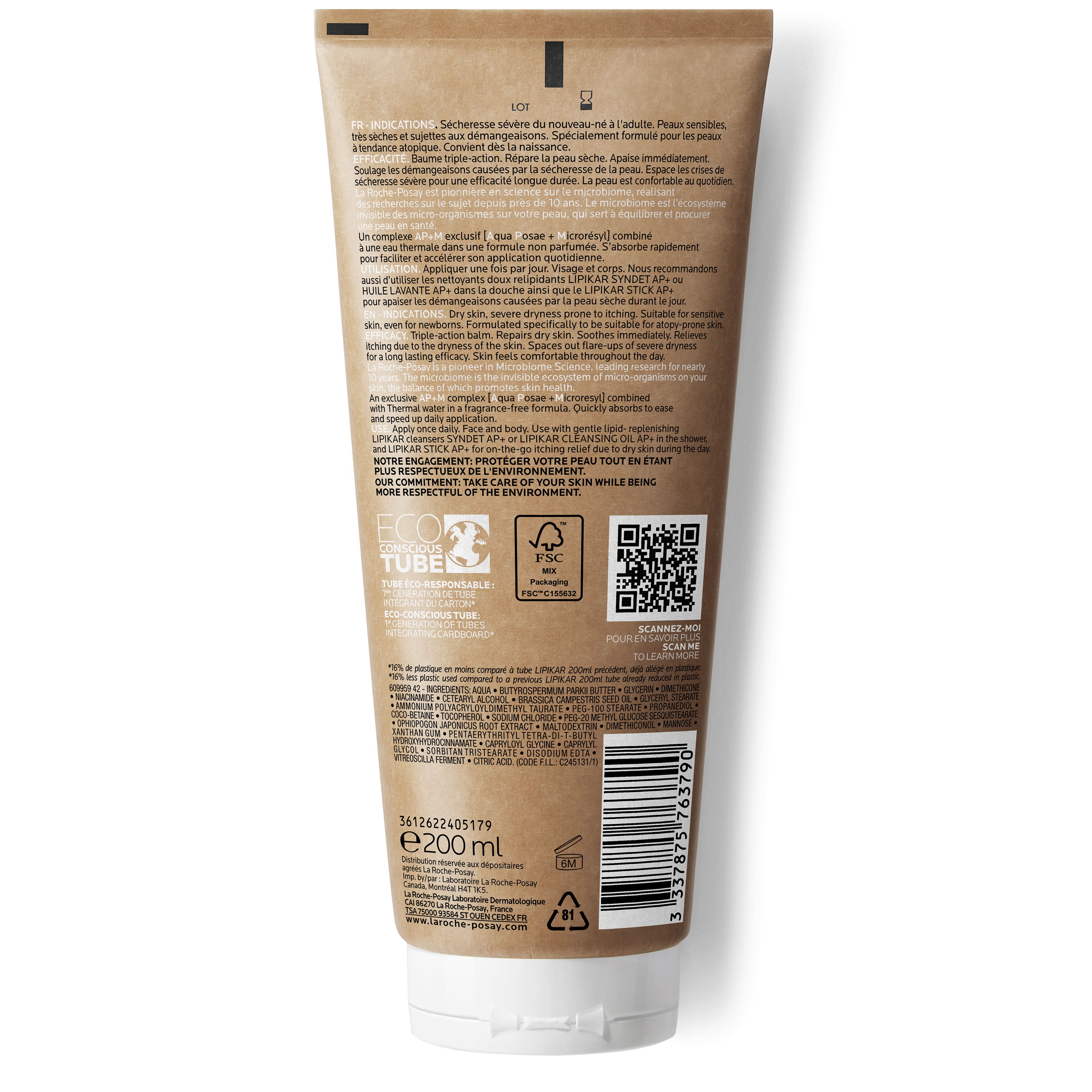 La Roche-Posay Lipikar Baume AP+M<br>200 ml, Tube, Balsam, Eco Tube