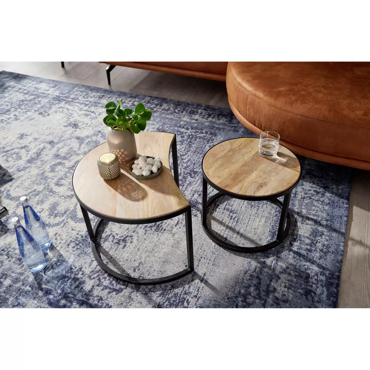 Beistelltisch 2er Set Aurillac Hellbraun