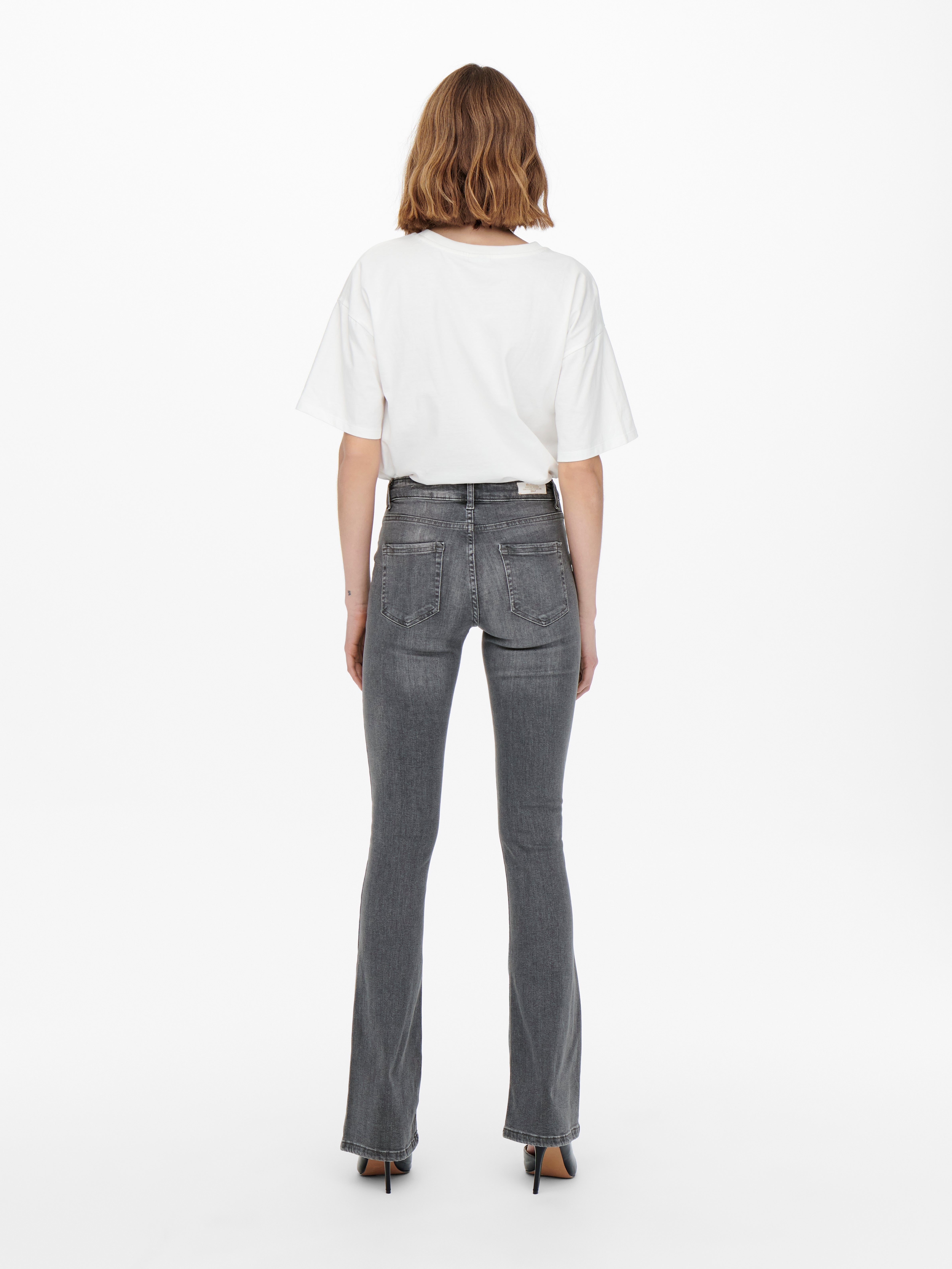 ONLBLUSH Mittlere Taille Ausgestellt Jeans Grey Denim