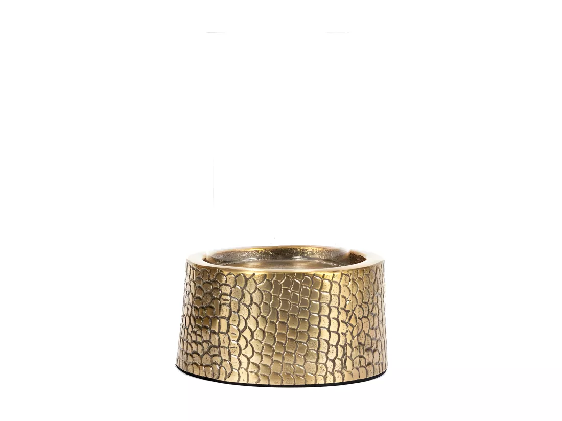 Le Bougeoir Croco avec Verre - Laiton - M