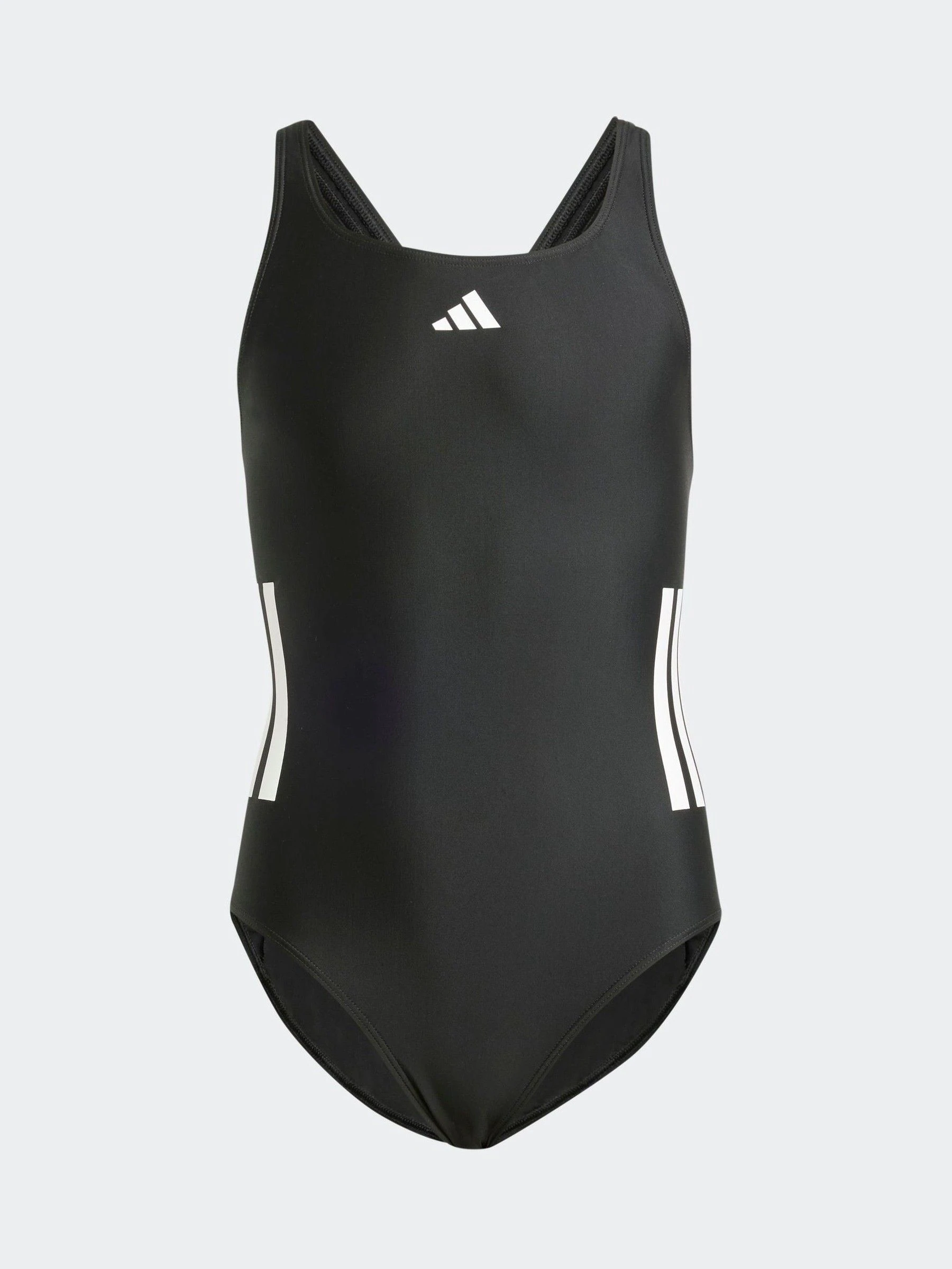 Zwart - adidas 3-Stripes C-Back Kids Swimsuit
