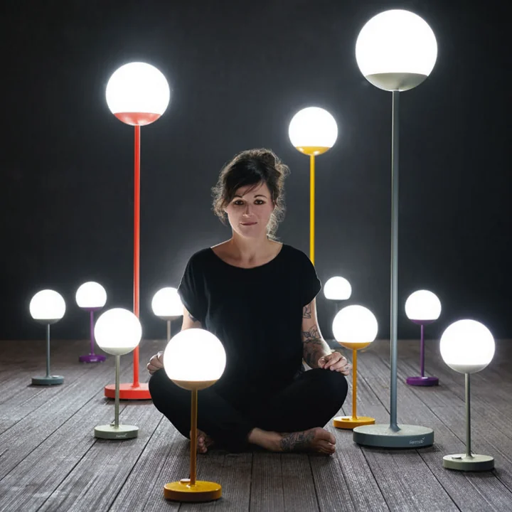 Fermob - MOOON! Akku LED-Stehleuchte, H 134 cm, anthrazit
