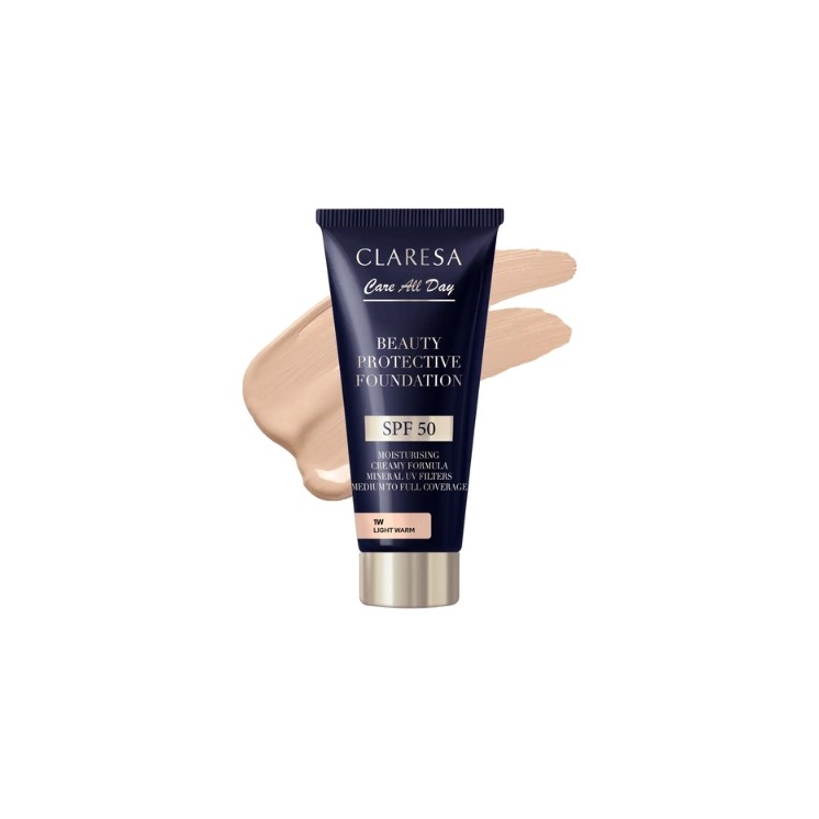 Claresa Feuchtigkeitsspendende Foundation mit SPF50 1W Light Warm 30 ml