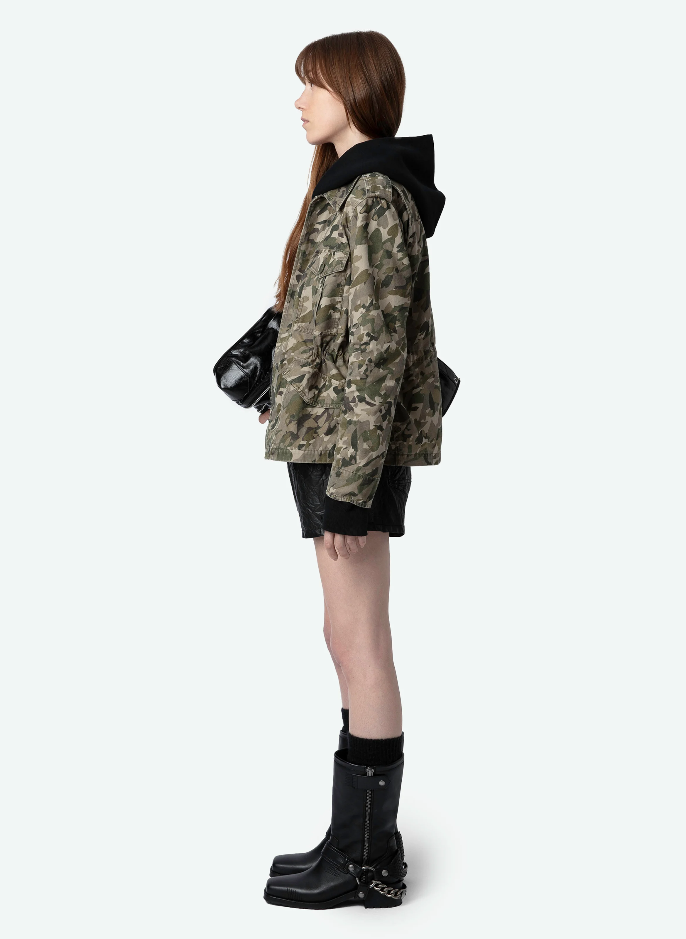 KRISA - Parka en coton bio imprimé | Vert