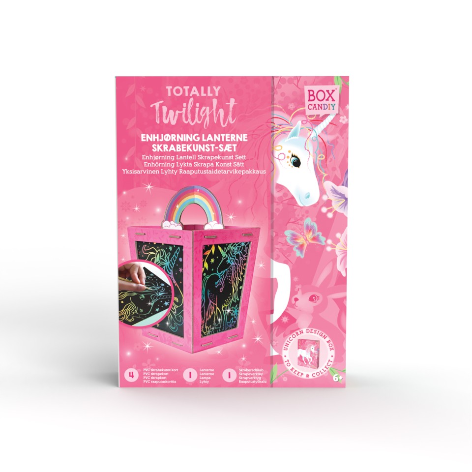 BOX CANDIY - Scratch Art Lantern - Totally Twilight Unicorns - (BC-1923)