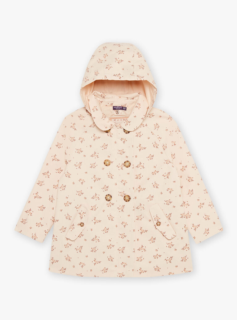 Parka beige 3 en 1 à fleurs
