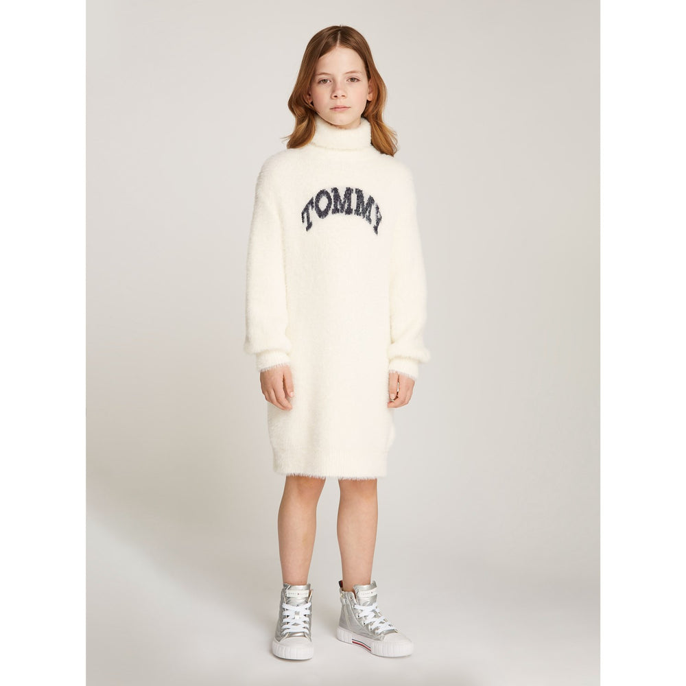 Køb Tommy Hilfiger Ivory Petal Turtleneck Fluffy Sweat Kjole