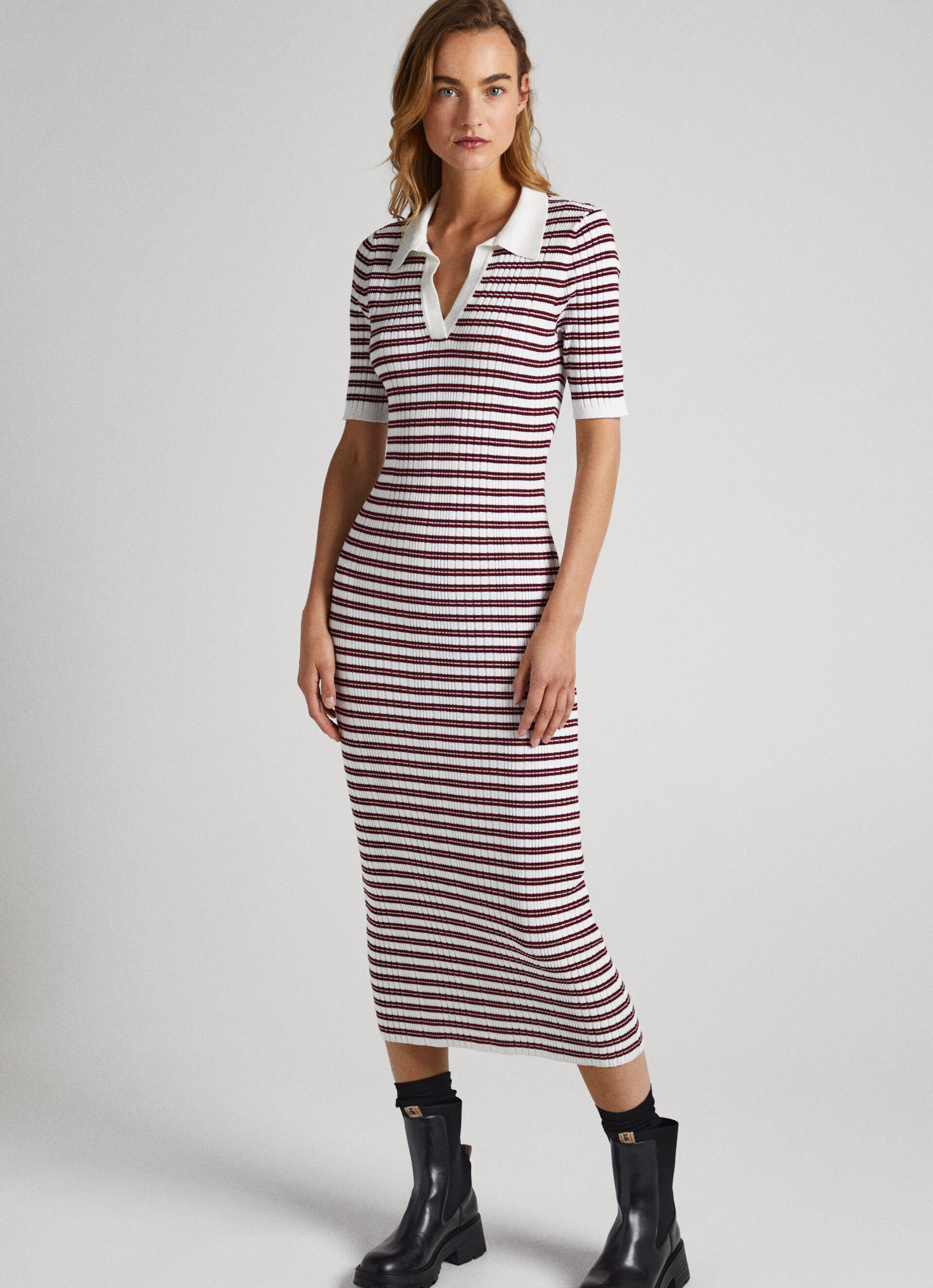 VESTIDO LISTRADO BICOLOR - multicolorido