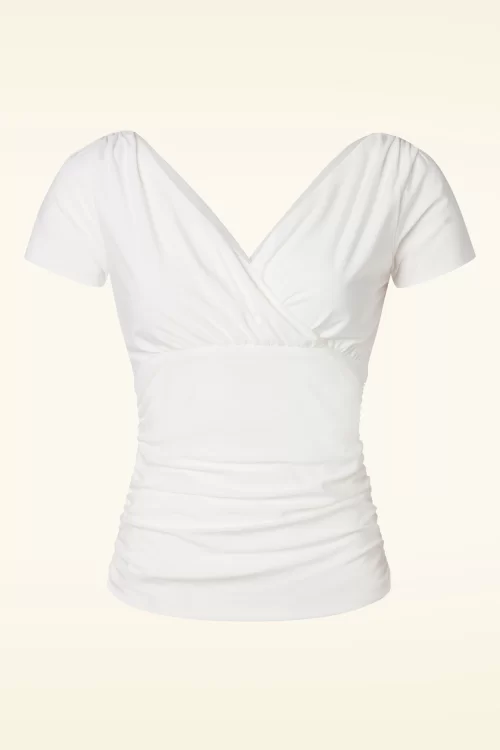 Vintage Diva  Alessandra top in wit