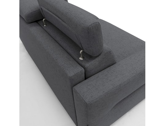 DIVANI.STORE - Canapé lit avalon matelas h18 cm anthracite 3 places maxi