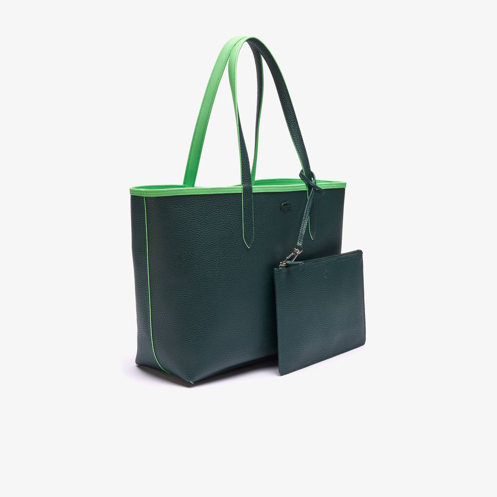 Zweifarbige Damen-Tote-Bag ANNA zum Wenden Taschen - Grün - Lacoste - Damen