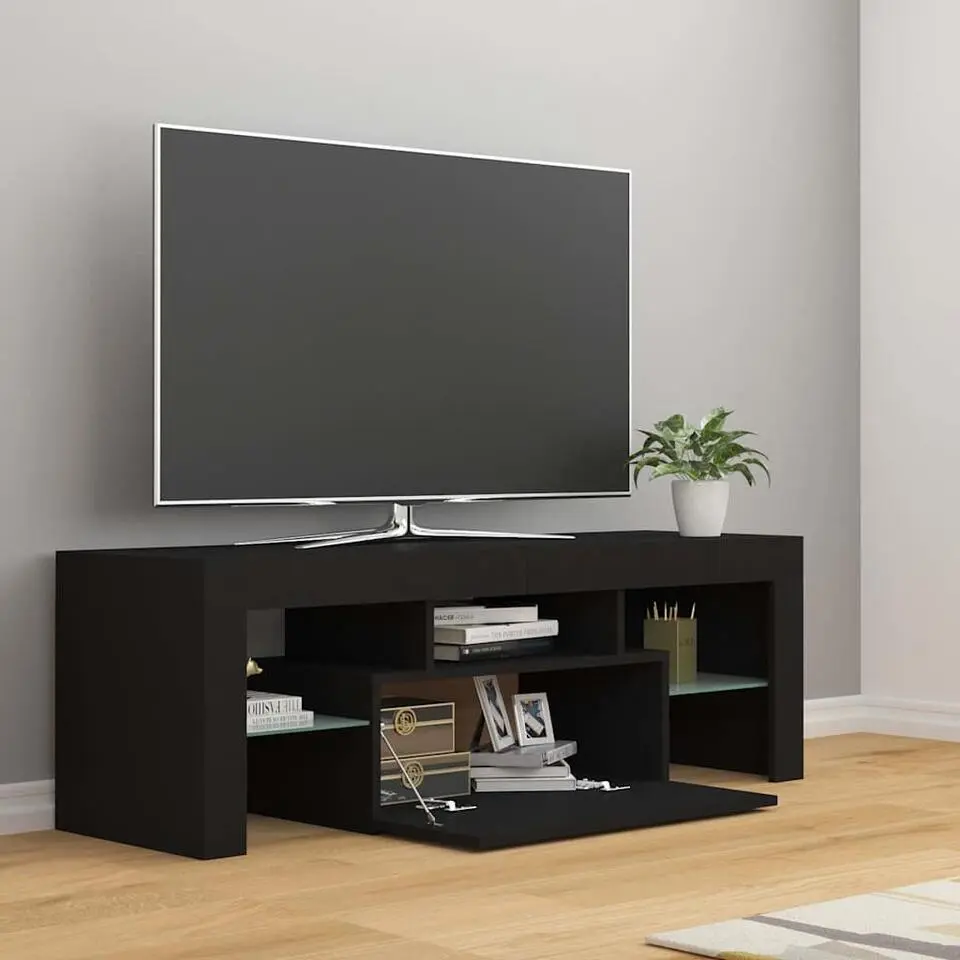 vidaXL - Tv-kast - Zwart - Bewerkt hout