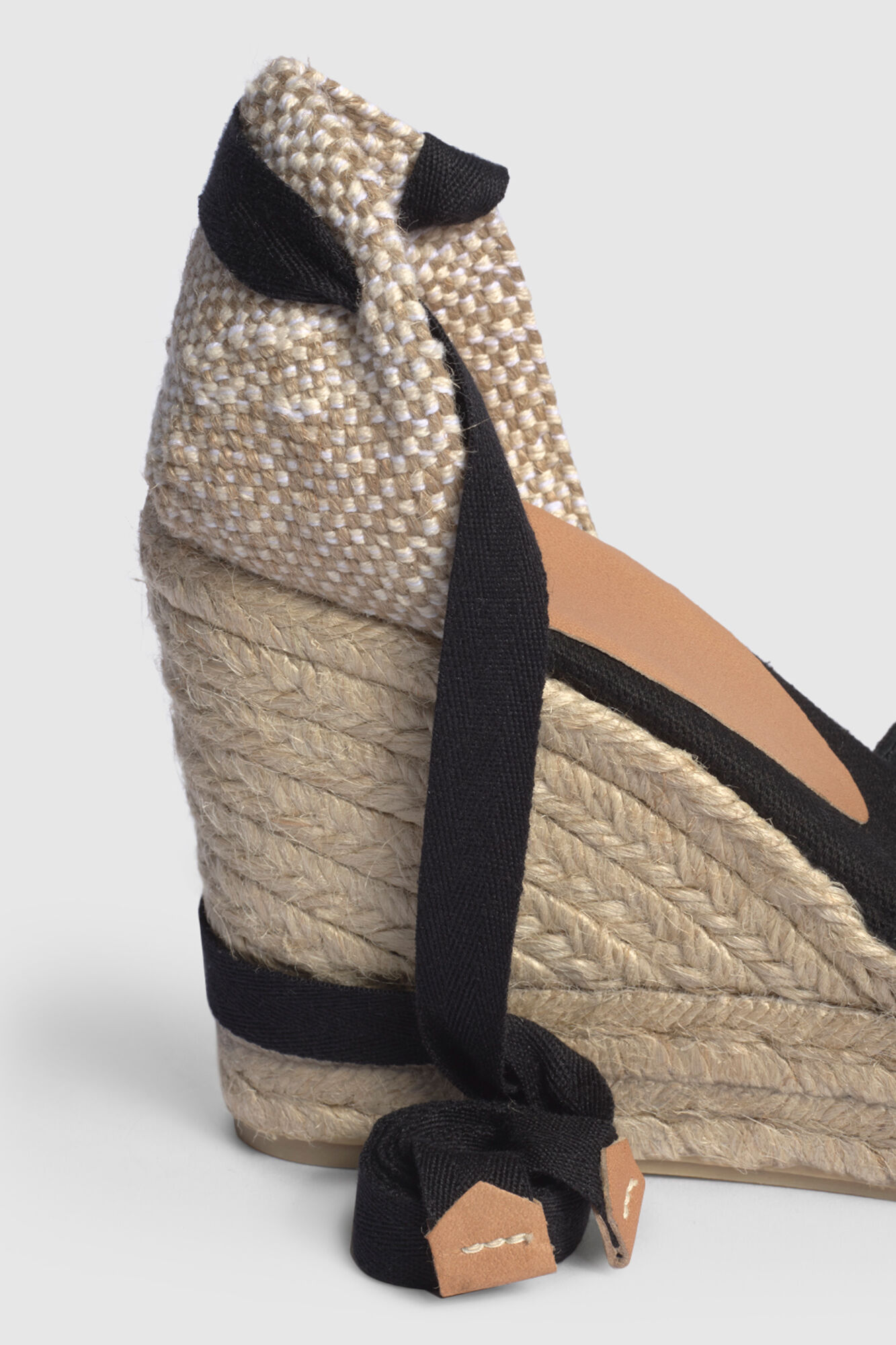 Espadrille Chiara de lona com salto plataforma - Preta