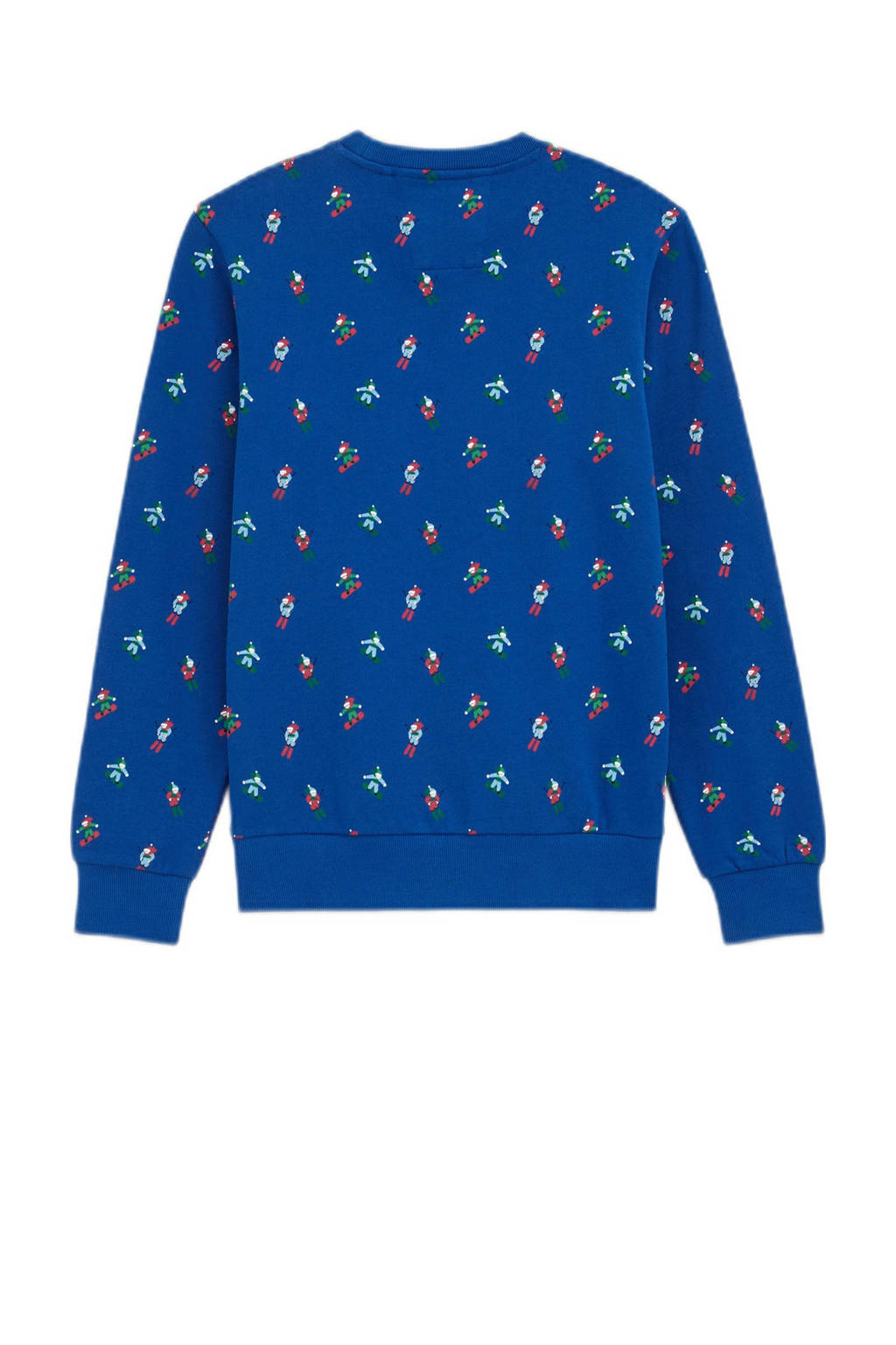 WE Fashion kersttrui blauw