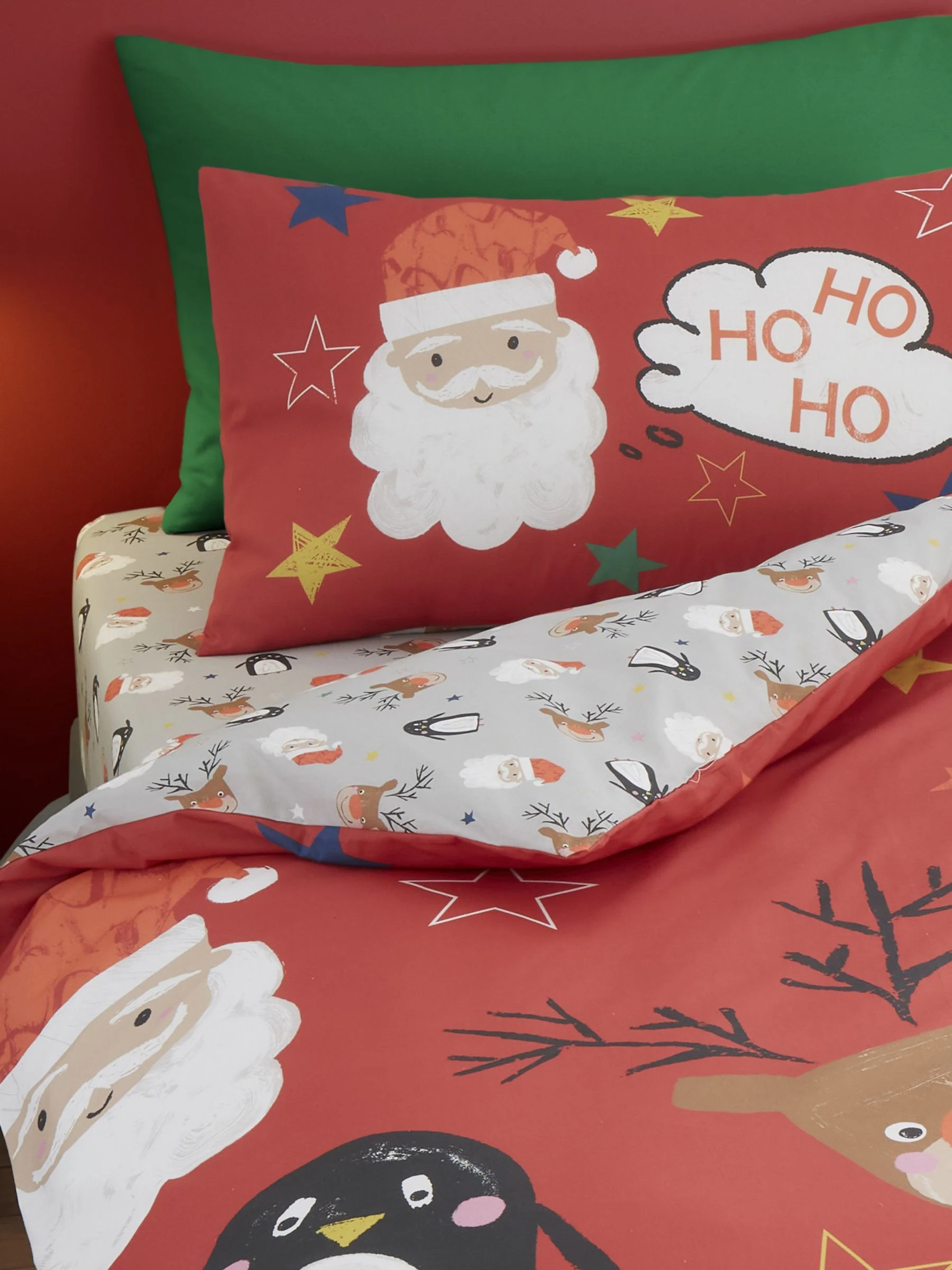 Bedlam Ho Ho Ho omkeerbare kerstmis dekbedovertrekset