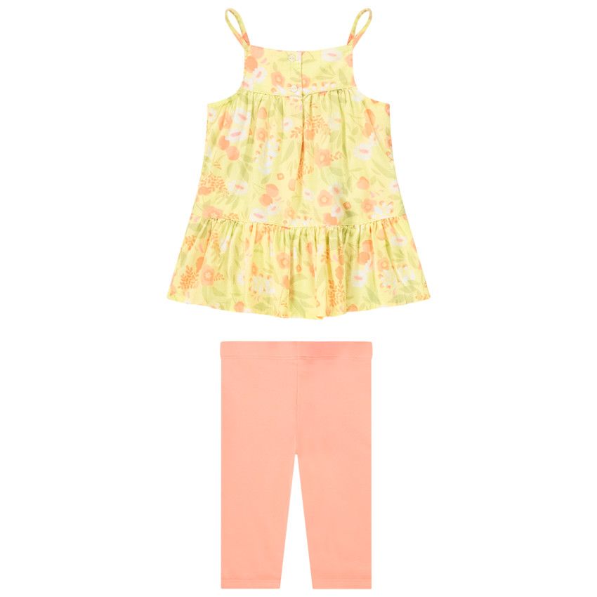 Ensemble 2 pièces imprimé fantaisie pour bébé fille - Blanc