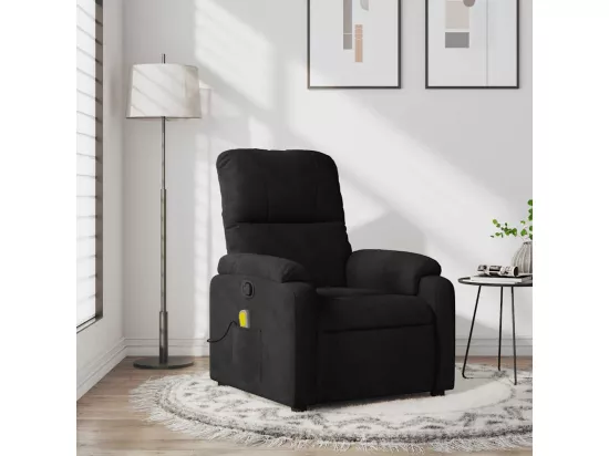 Fauteuil inclinable de massage noir tissu microfibre