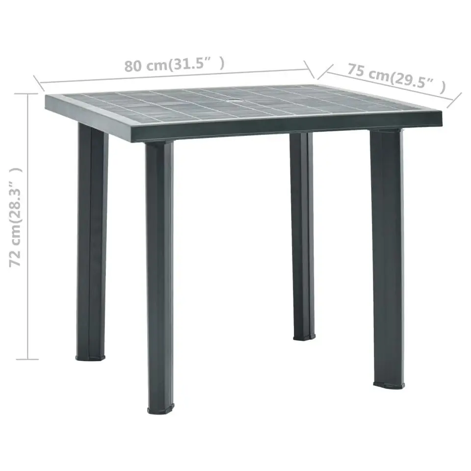 vidaXL - Tuintafel - Groen - Kunststof