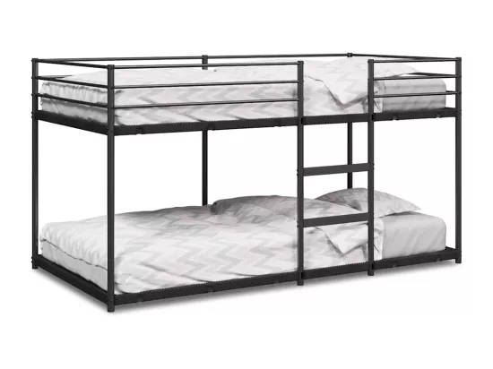 Lit superposé sans matelas noir 80x200 cm acier