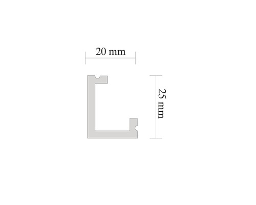 Kabelprofiel KP25 wit 1x 2 m