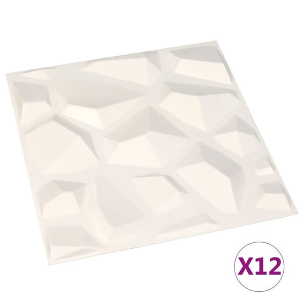 vidaXL Veggpaneler 12 stk 3D 0,5x0,5 m 3 m²