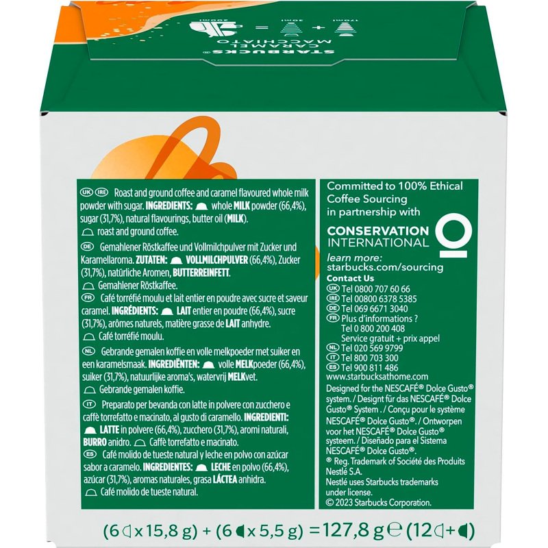 Capsules de café Starbucks Dolce Gusto Macchiato caramel - Boîte de 24
