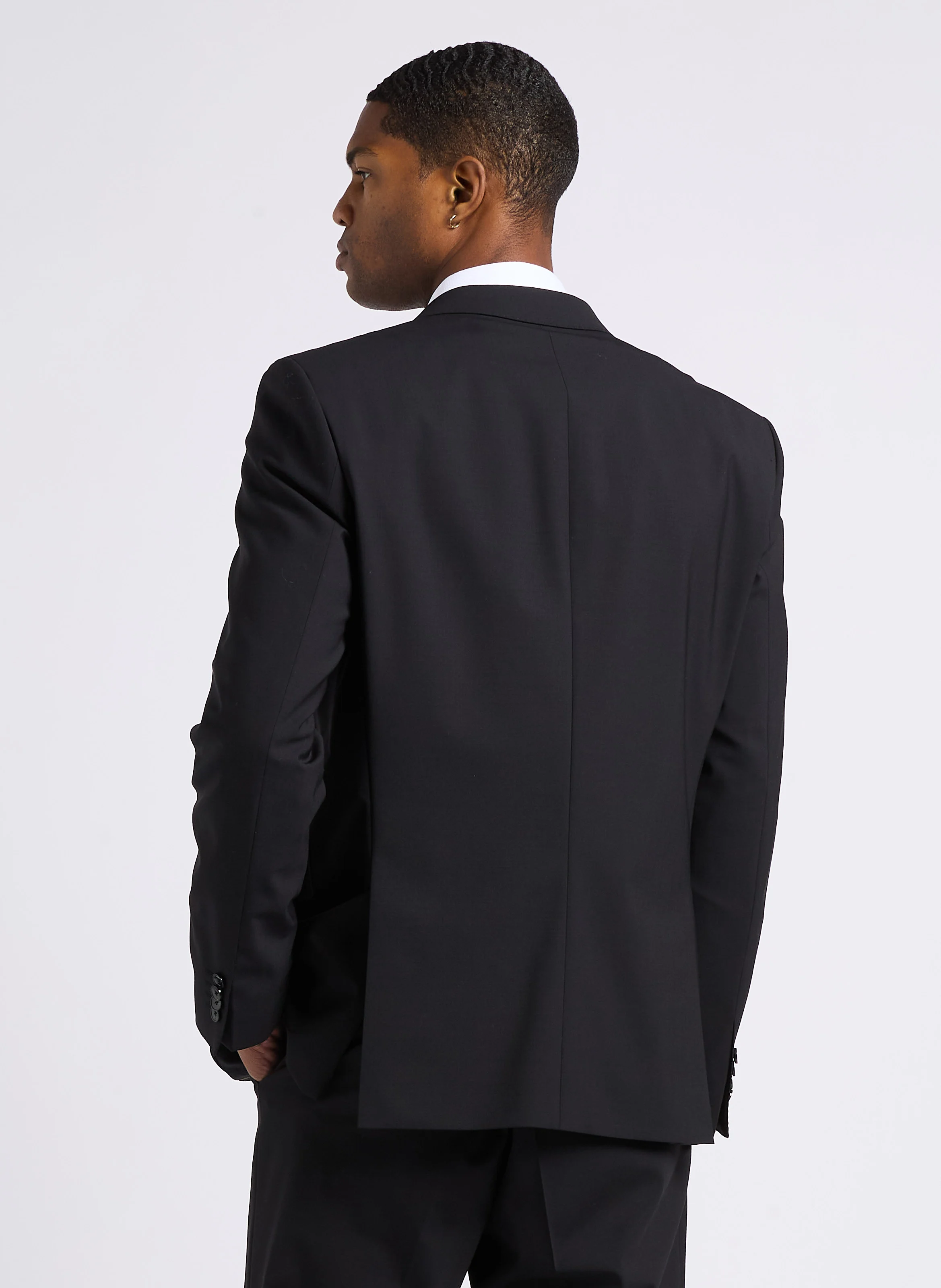 Costume slim-fit en laine mélangée | Noir