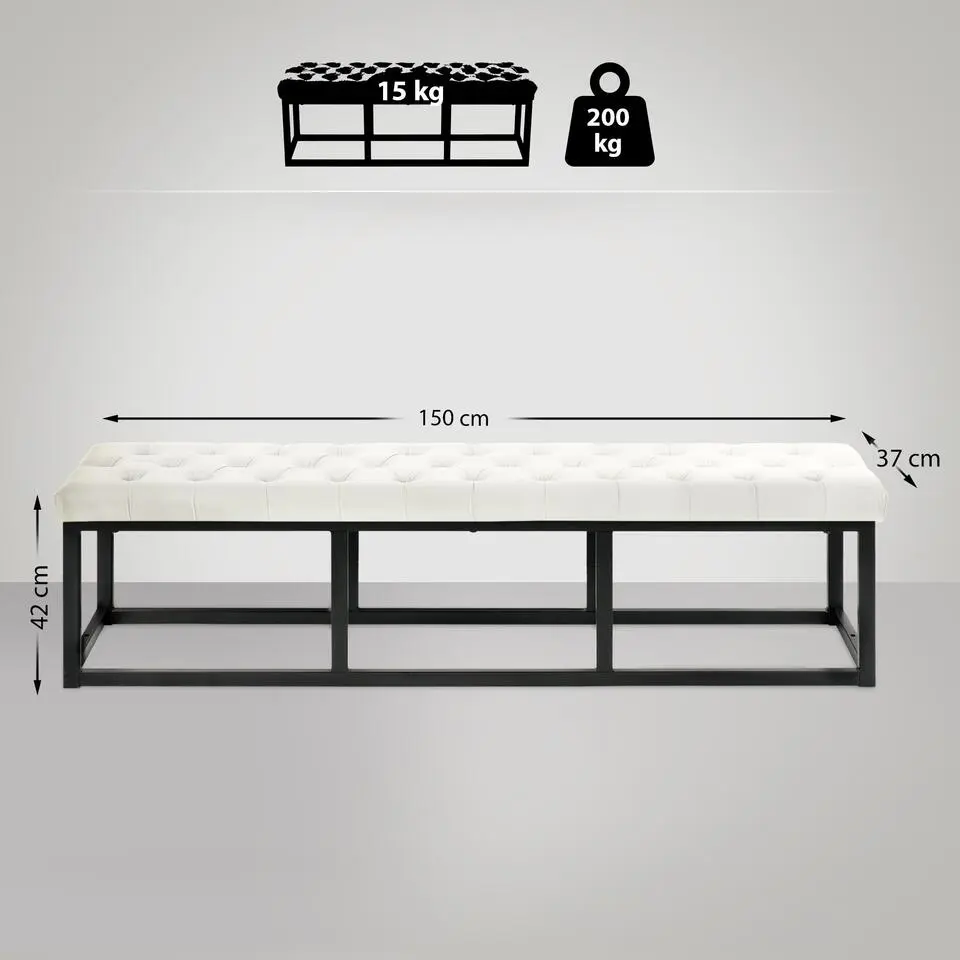CLP 2-zits Bankje Polson 150 cm - creme