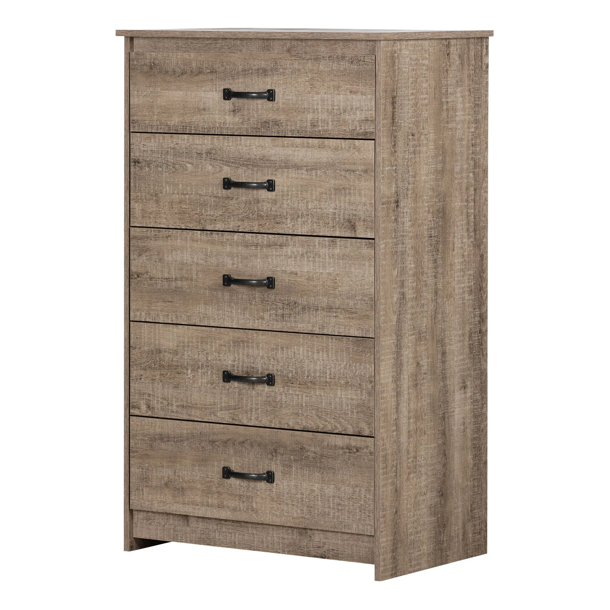 South Shore Commode 5 Tiroirs - Tassio Chêne vieilli