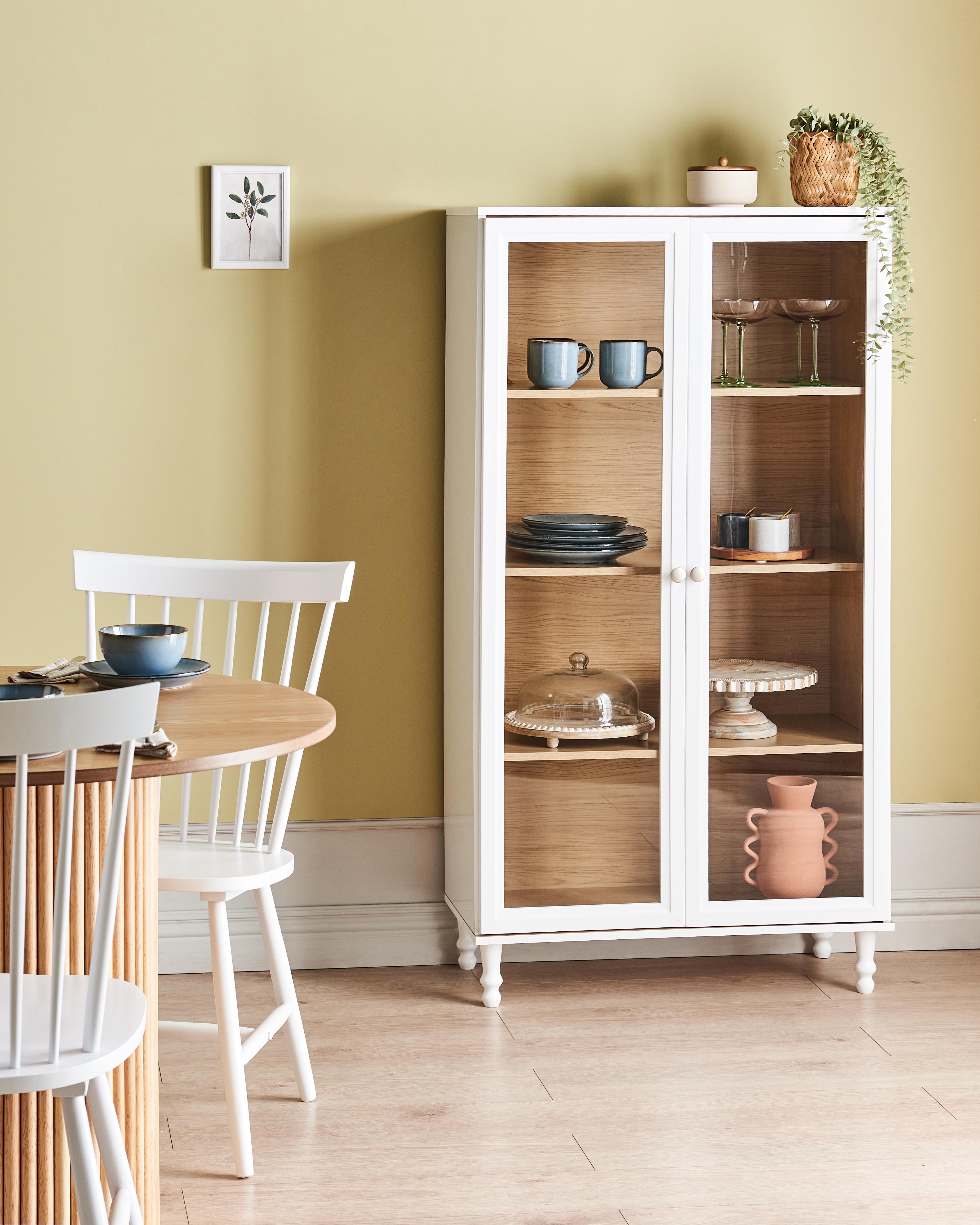 Glazen vitrinekast TINGLEDALE 80 cm Wit
