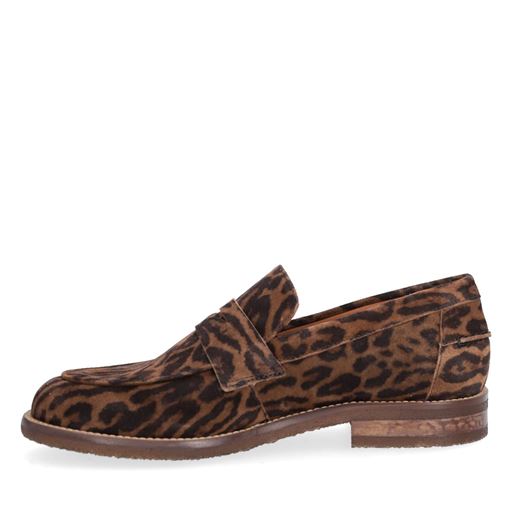 Billi Bi A6335 Loafers, Leopard Suede, 40