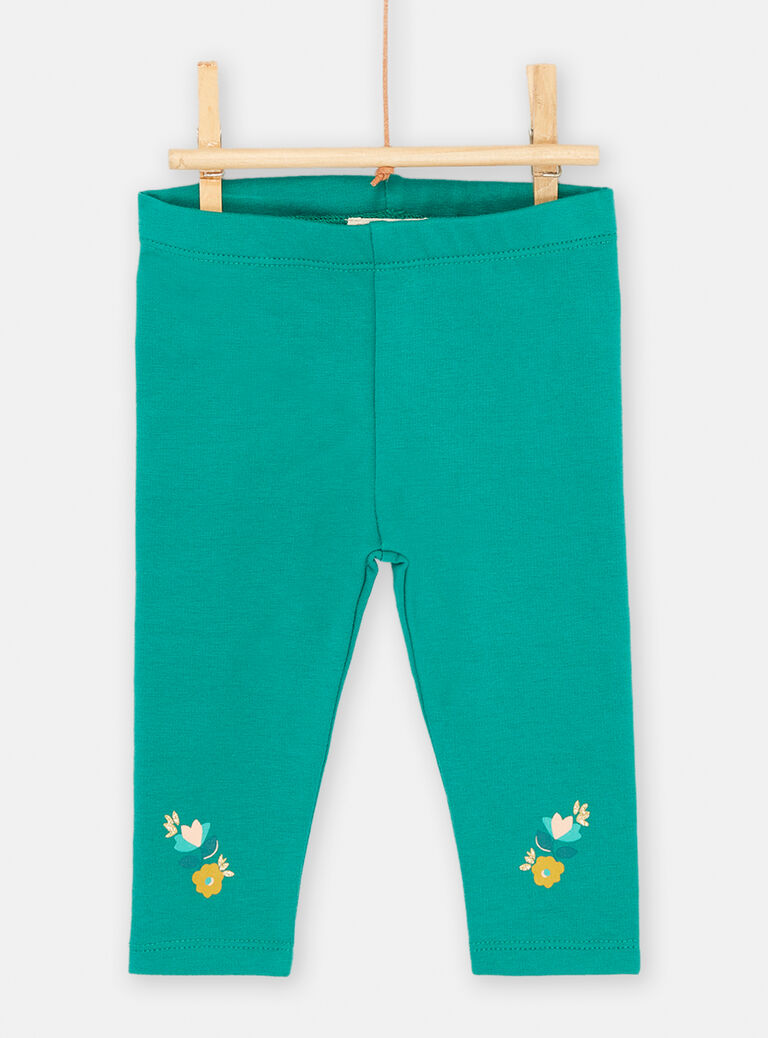 Ensemble écru et vert à imprimé fleuri pour bébé fille