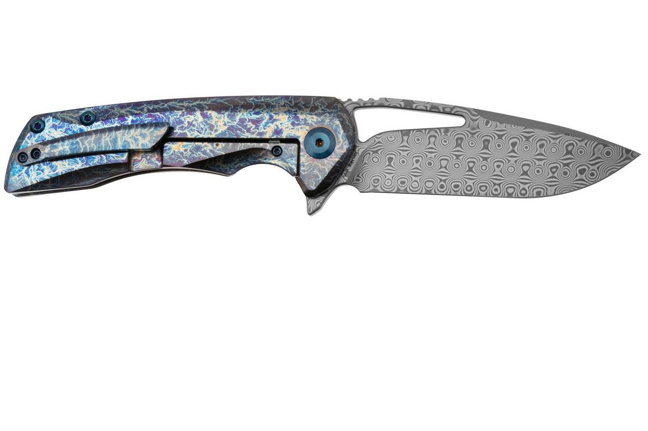Kansept Kryo K1001A6 Damascus, Lightning Strike Titanium, zakmes, Kim Ning design