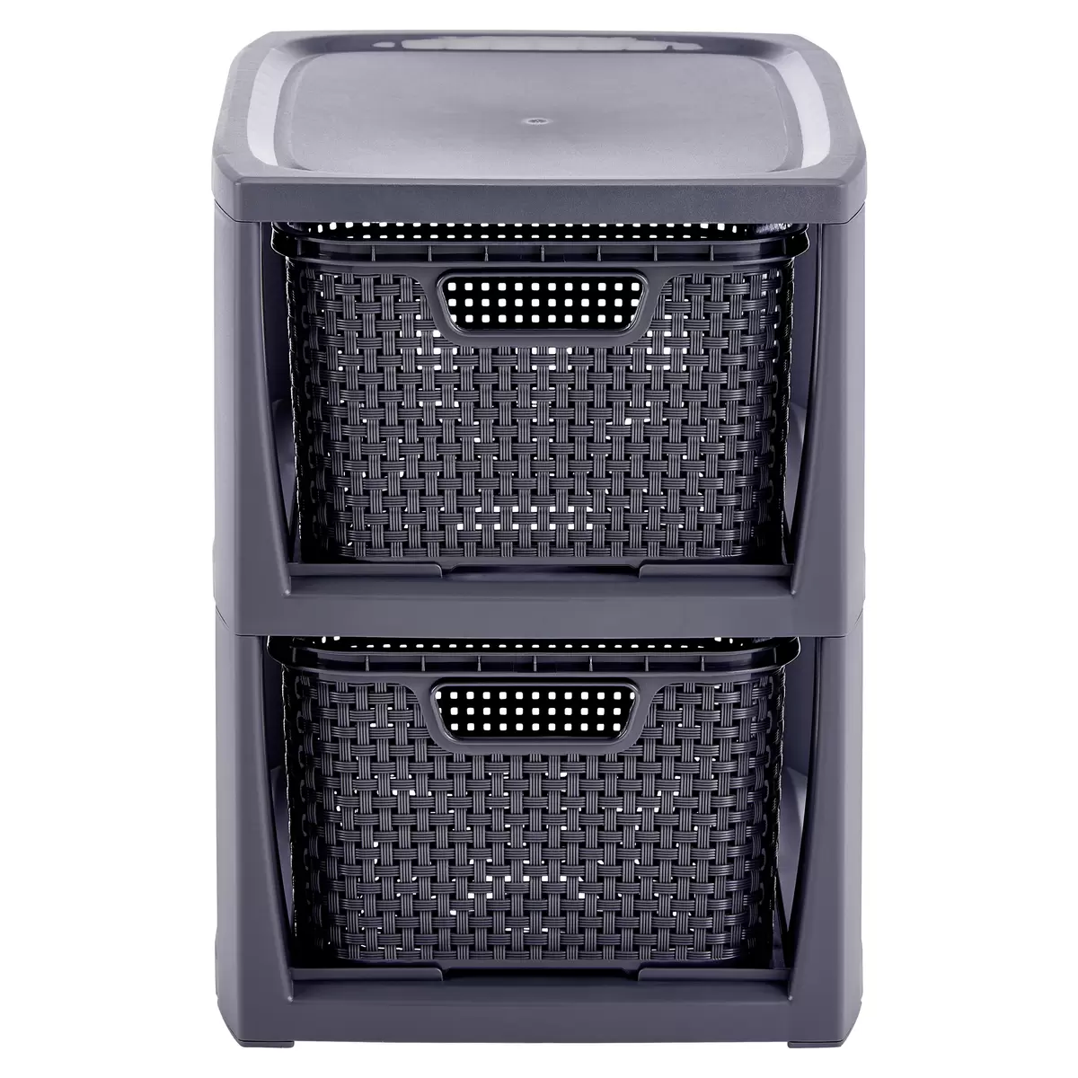 Schubladenbox Rattan Ondega anthrazit,weiss