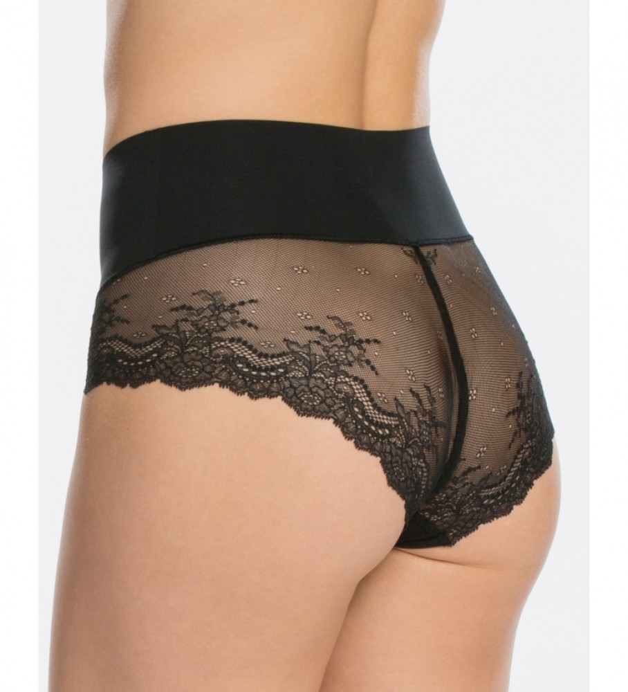 Calcinha modeladora sem costura com renda SPANX SP0515 preta