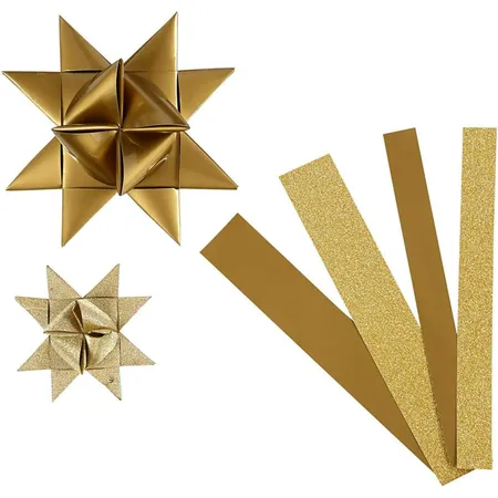 Vivi Gade Papierstreifen für Fröbelsterne für 10 Sterne in gold glitzer und Lack
