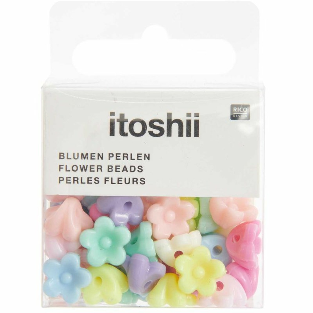 40 perles fleur 11 mm - pastel