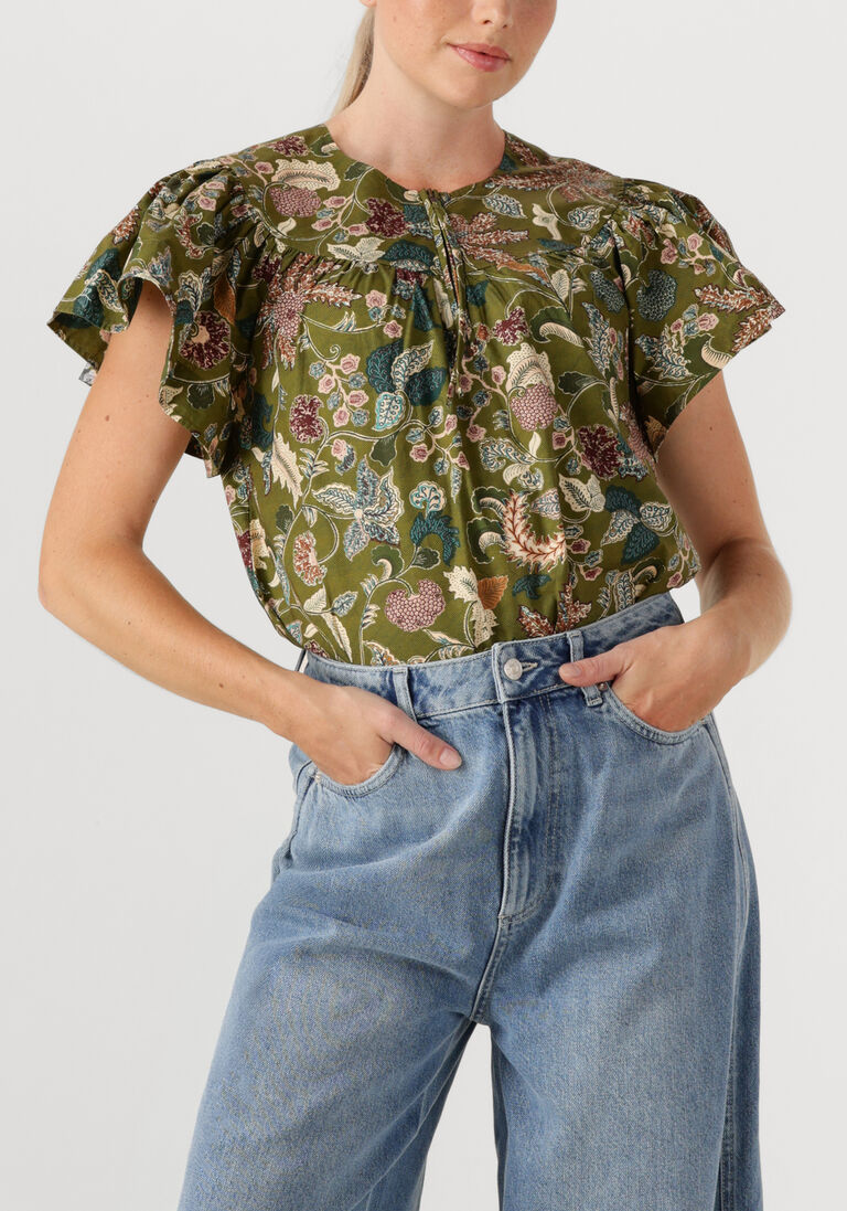 groene ulla johnson blouses perline flutter sleeve blouse