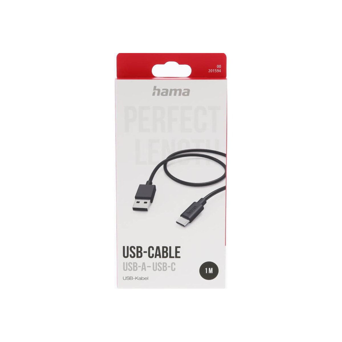 Ladekabel USB-A til USB-C Svart 1,0m