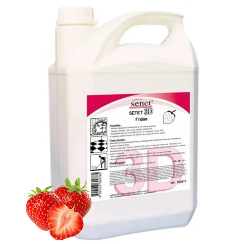 SENET - Détergent sol 3D - Parfum fraise - 5L