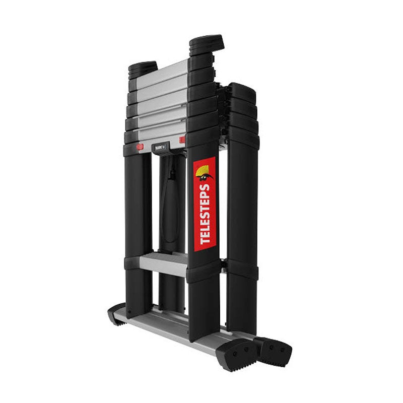 Iller Telesteps Combi Line telescopische ladder, geanodiseerd en met hoogwaardig driehoekig stijlprofiel